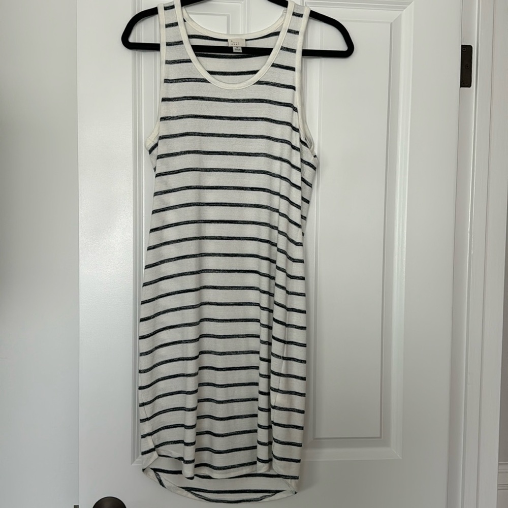Tank style sleeveless striped dress